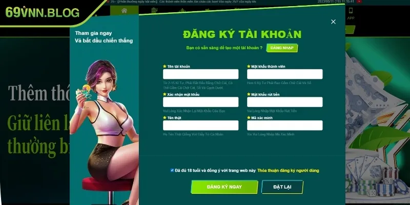 Hướng dẫn đăng ký 69VN tại website chính thức